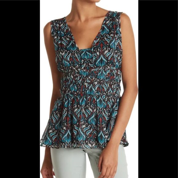 NWT Walter Baker Will Sleeveless Dressy Top Bohemian Teal - Picture 2 of 11